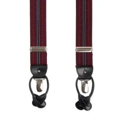 E.Marinella Bretelle|BRETELLE EM BORDEAUX Rigate