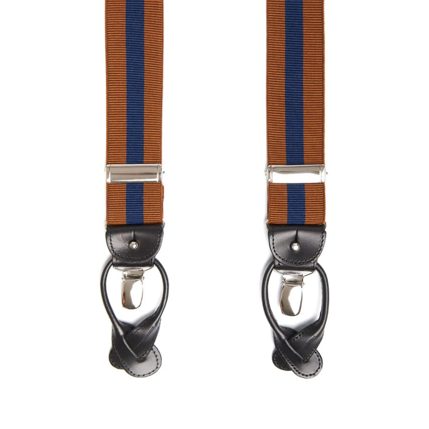 E.Marinella Bretelle|BRETELLE EM MARRONE CHIARO E BLU A righe