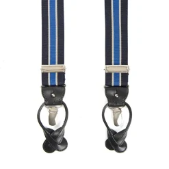 E.Marinella Bretelle|BRETELLE EM RIGATE Blu scuro e azzurro