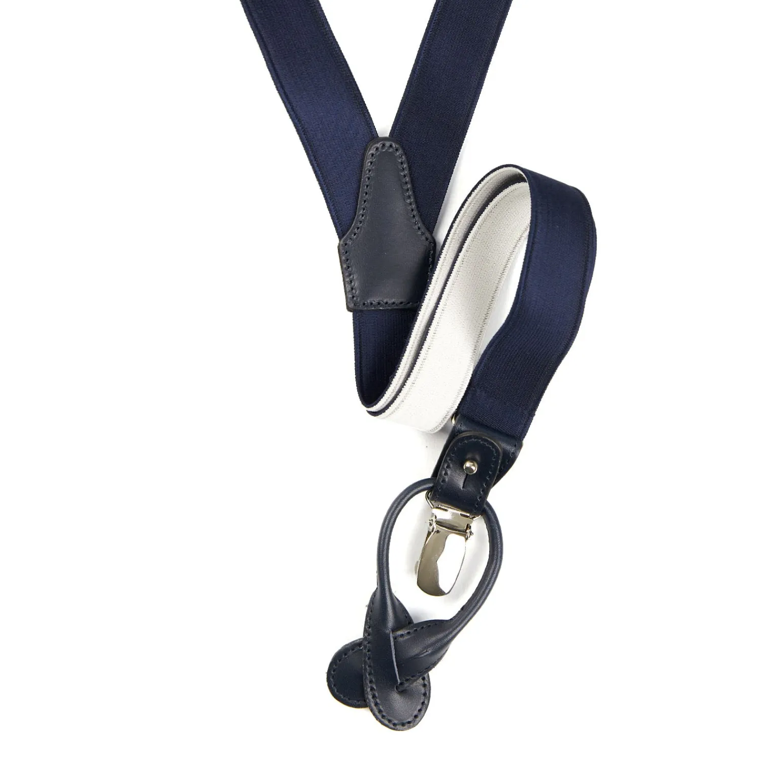 E.Marinella Accessori Per Gli Invitati|Bretelle|BRETELLE EM SOTTILI BLU SCURO Tinta unita