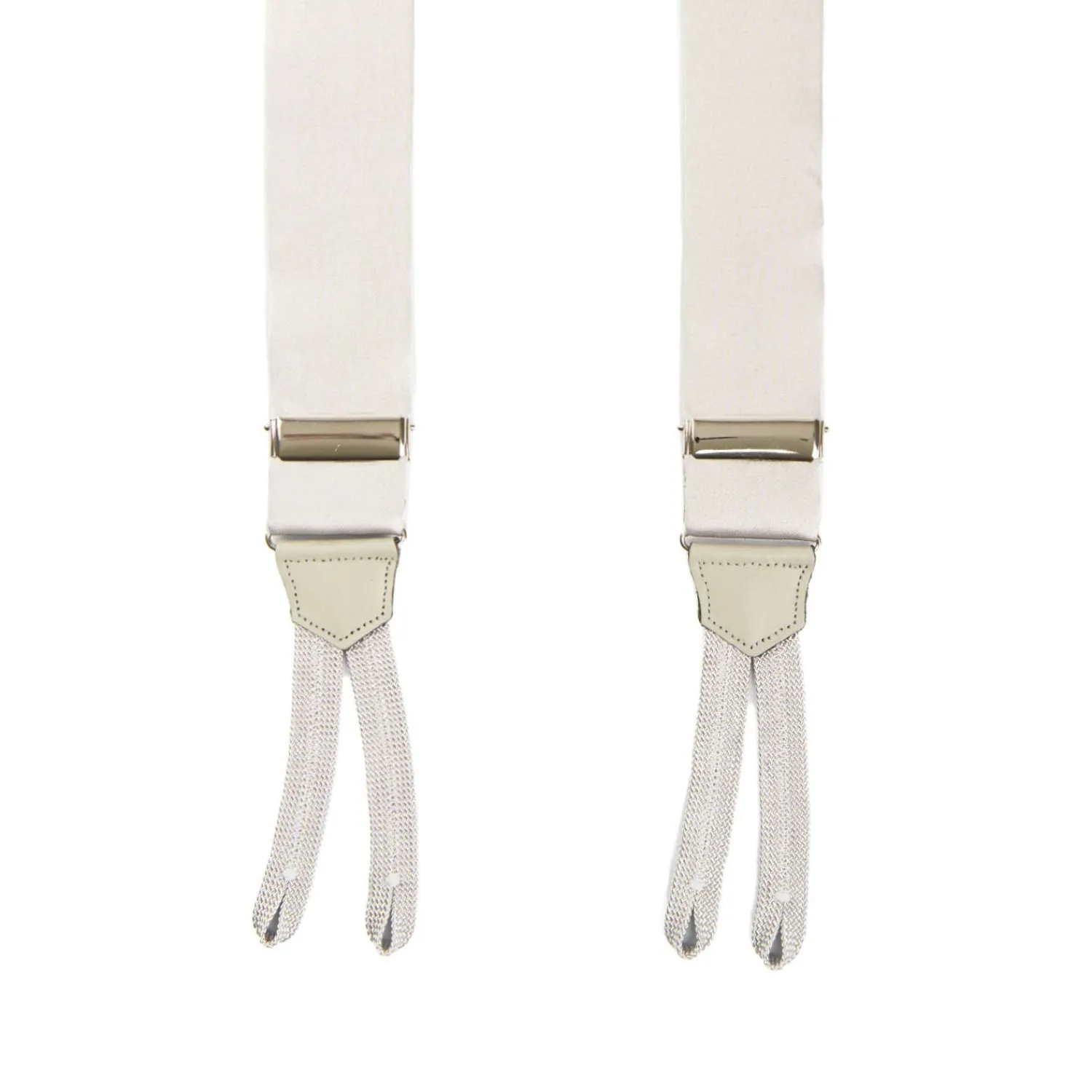 E.Marinella Accessori Per Lo Sposo|Bretelle|BRETELLE GRIGIO CHIARO In raso di seta 3,5 cm
