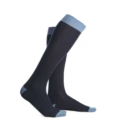 E.Marinella Calzini|CALZE LUNGHE BICOLORE BLU E AZZURRE Tinta unita
