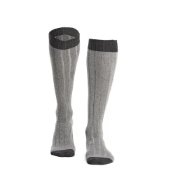E.Marinella Calzini|CALZE LUNGHE BICOLORE GRIGIO CHIARO E SCURO IN COTONE Tinta unita