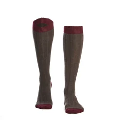 E.Marinella Calzini|CALZE LUNGHE BICOLORE MARRONE E BORDEAUX IN COTONE Tinta unita