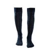 E.Marinella Calzini|CALZE LUNGHE BLU SCURO IN COTONE Microfantasia fiore