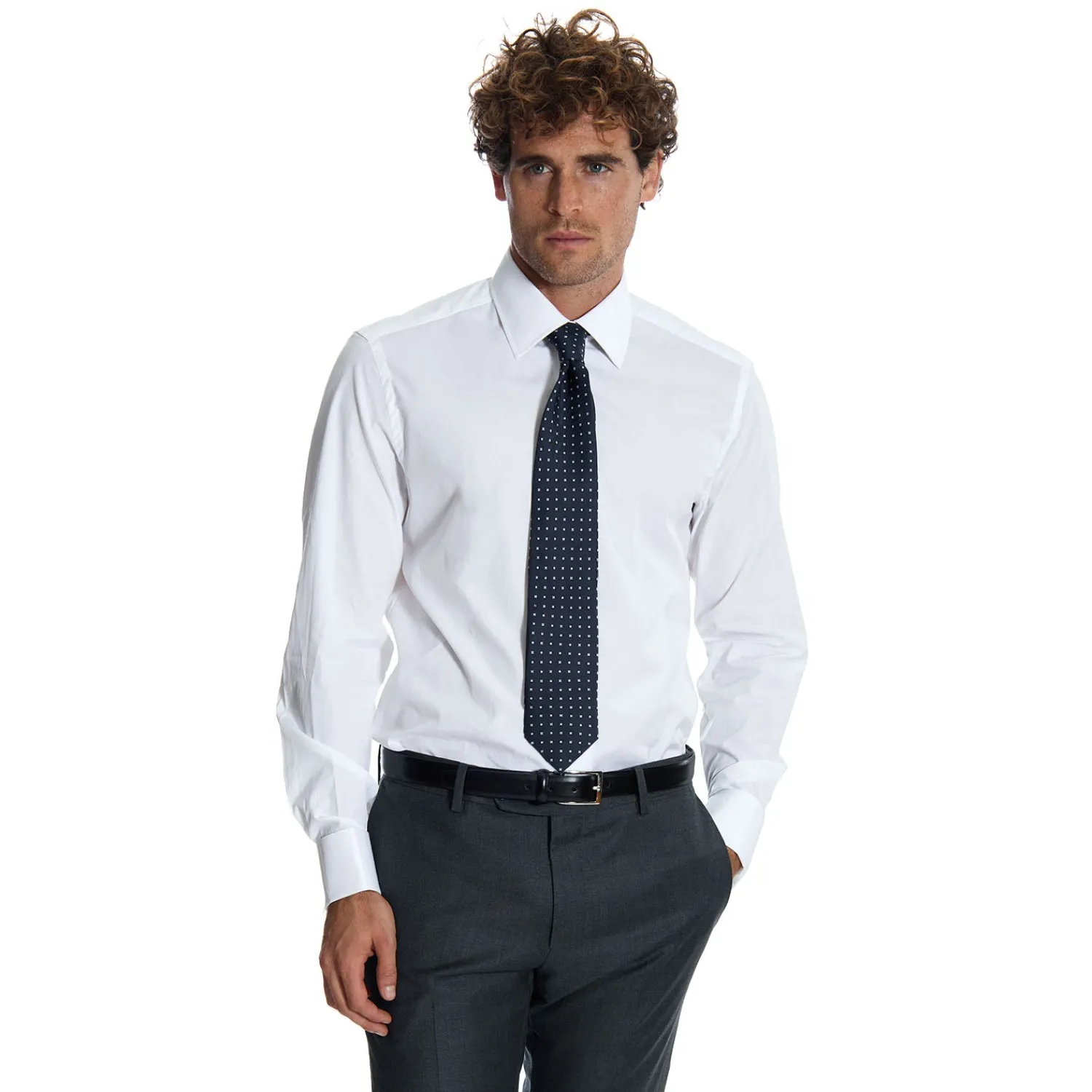 E.Marinella Accessori Per Lo Sposo|Accessori Per Il Padre Degli Sposi|CAMICIA CERIMONIA POLSO GEMELLI REGULAR In cotone super popeline