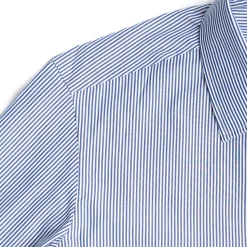 E.Marinella Camicie In Cotone|CAMICIA CLASSICA A RIGHE BIANCO E BLU SLIM In cotone popeline