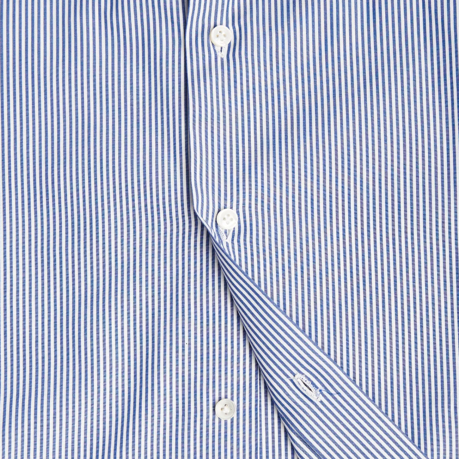 E.Marinella Camicie In Cotone|CAMICIA CLASSICA A RIGHE BIANCO E BLU SLIM In cotone popeline