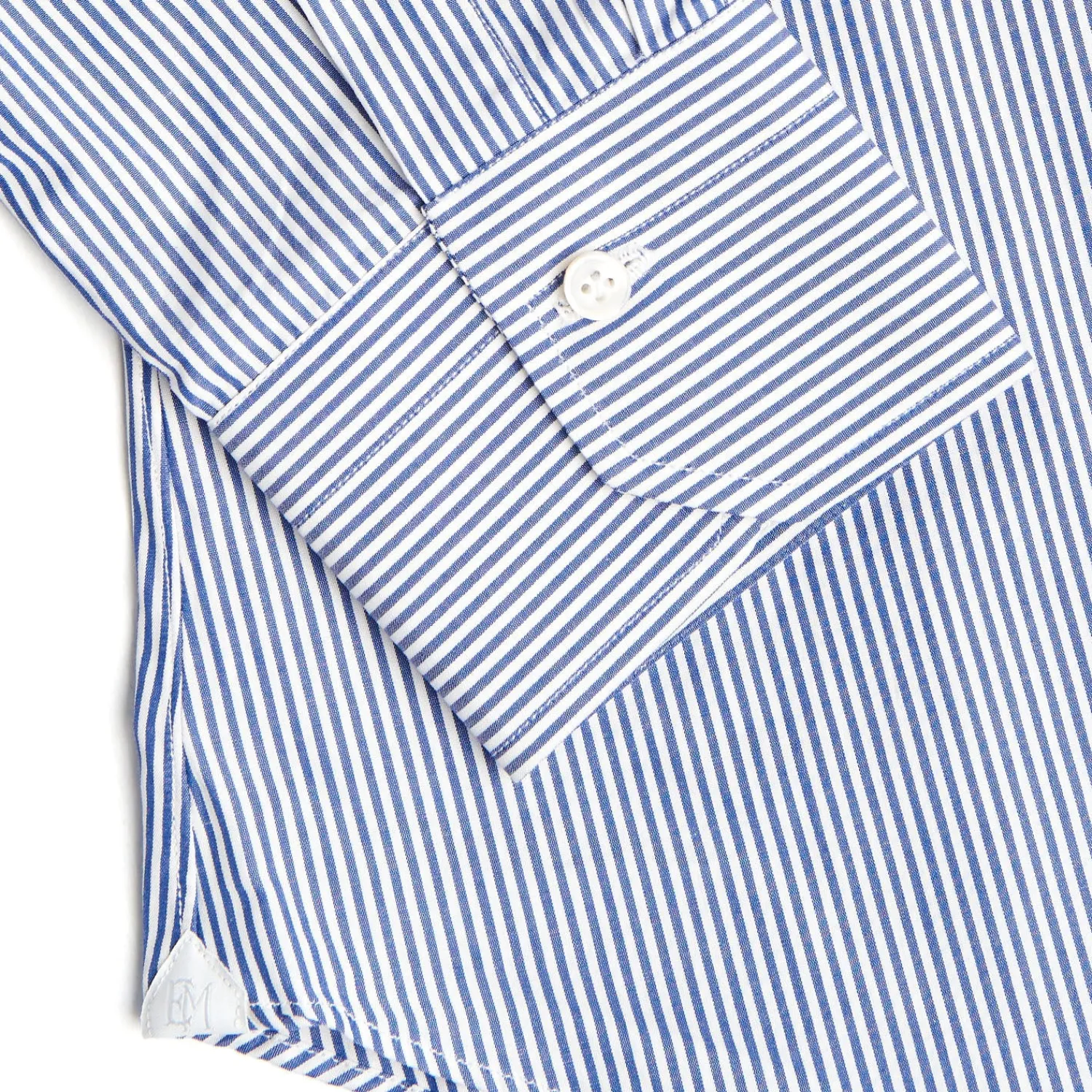 E.Marinella Camicie In Cotone|CAMICIA CLASSICA A RIGHE BIANCO E BLU SLIM In cotone popeline