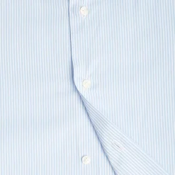 E.Marinella Camicie In Cotone|CAMICIA CLASSICA A RIGHE BIANCO E AZZURRO SLIM In cotone popeline