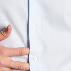 E.Marinella Camicie In Cotone|CAMICIA CLASSICA AZZURRA SLIM In cotone popeline