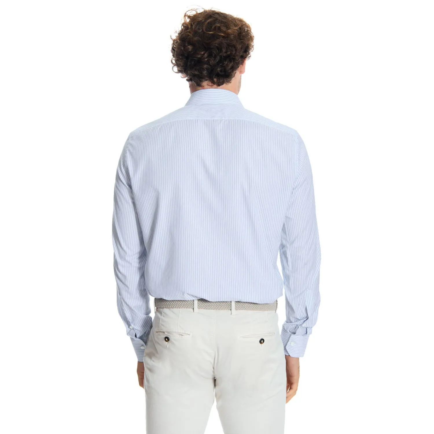 E.Marinella Camicie In Cotone|CAMICIA CLASSICA DOPPIA RIGA REGULAR In cotone popeline