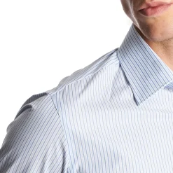 E.Marinella Camicie In Cotone|CAMICIA CLASSICA DOPPIA RIGA REGULAR In cotone popeline