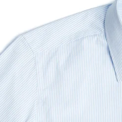 E.Marinella Camicie In Cotone|CAMICIA CLASSICA RIGHE BIANCO E AZZURRO REGULAR In cotone popeline