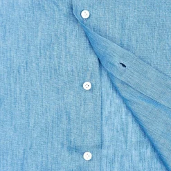 E.Marinella Camicie In Lino|CAMICIA IN LINO BLUETTE Con bottoni in madreperla