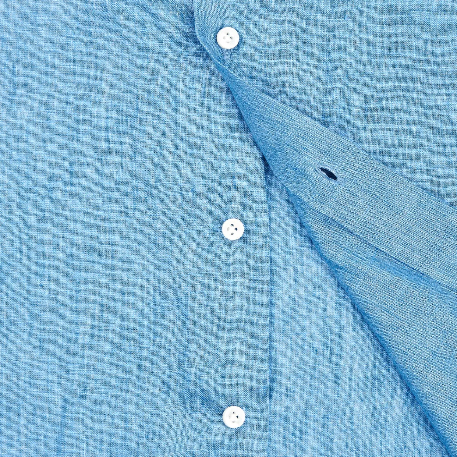 E.Marinella Camicie In Lino|CAMICIA IN LINO BLUETTE Con bottoni in madreperla