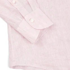 E.Marinella Camicie In Lino|CAMICIA IN LINO LILLA Con bottoni in madreperla