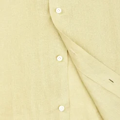 E.Marinella Camicie In Lino|CAMICIA IN LINO VERDE CHIARO Con bottoni in madreperla