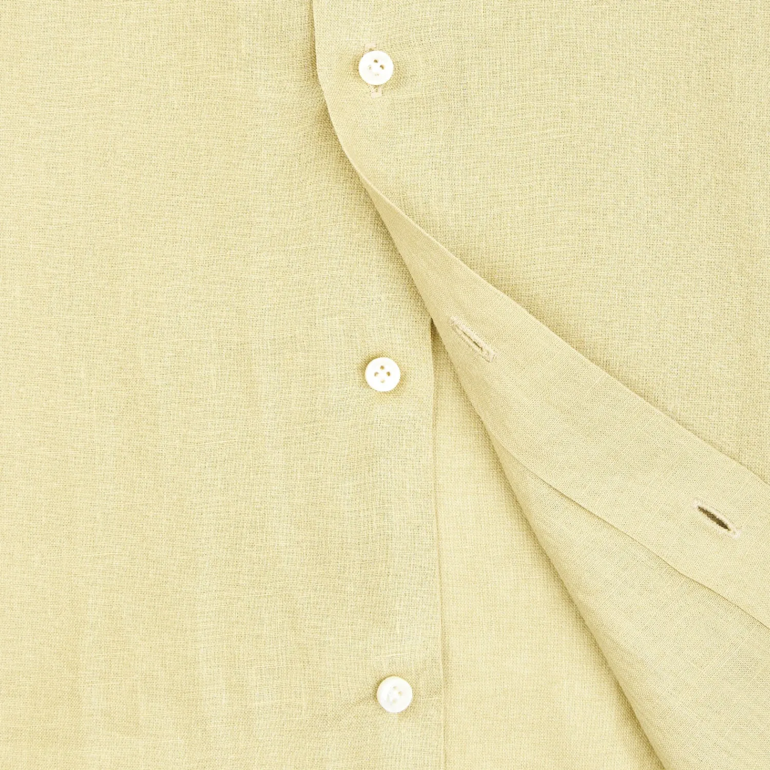 E.Marinella Camicie In Lino|CAMICIA IN LINO VERDE CHIARO Con bottoni in madreperla