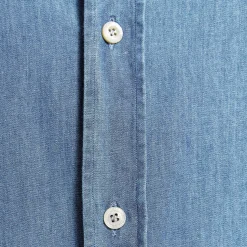 E.Marinella Camicie In Cotone|CAMICIA JEANS DELAVE Blu chiaro