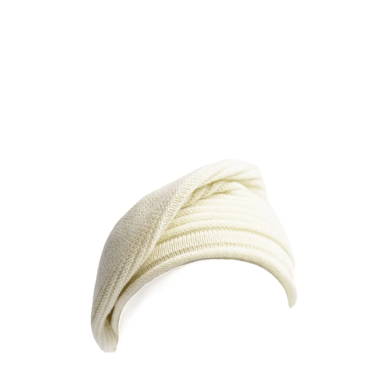 E.Marinella Cappelli|CAPPELLO BASCO A RIGHE BIANCO In cashmere