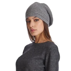 E.Marinella Cappelli|CAPPELLO BASCO A RIGHE GRIGIO In cashmere