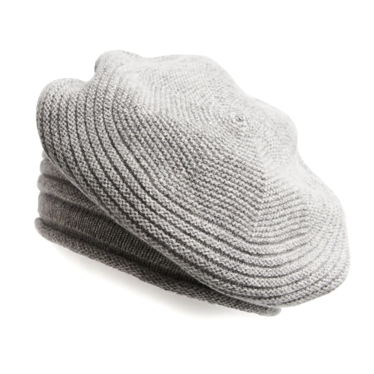 E.Marinella Cappelli|CAPPELLO BASCO A RIGHE GRIGIO In cashmere