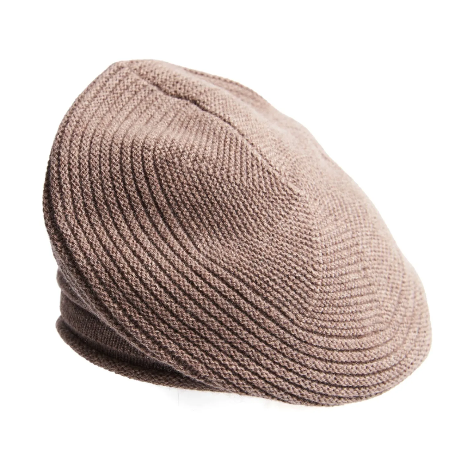 E.Marinella Cappelli|CAPPELLO BASCO A RIGHE MARRONE SCURO In cashmere
