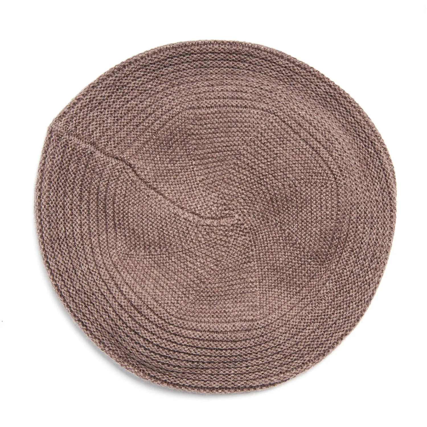 E.Marinella Cappelli|CAPPELLO BASCO A RIGHE MARRONE SCURO In cashmere