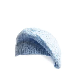 E.Marinella Cappelli|CAPPELLO BASCO A TRECCE AZZURRO In cashmere