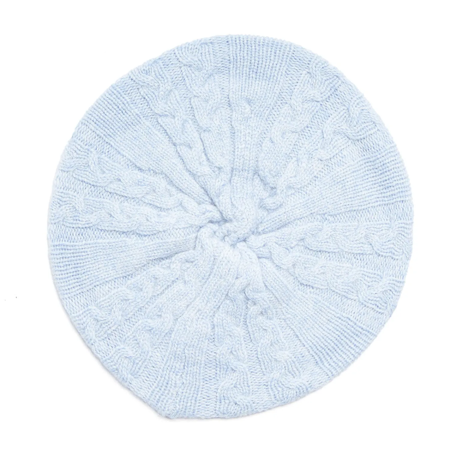 E.Marinella Cappelli|CAPPELLO BASCO A TRECCE AZZURRO In cashmere