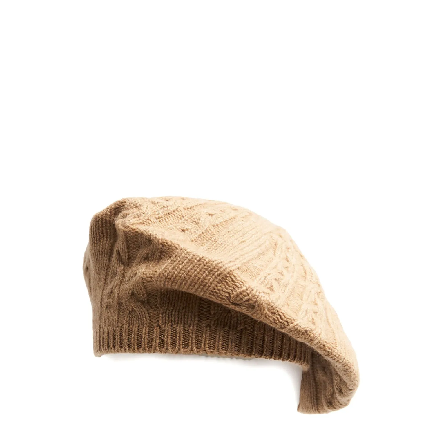 E.Marinella Cappelli|CAPPELLO BASCO A TRECCE CAMMELLO In cashmere