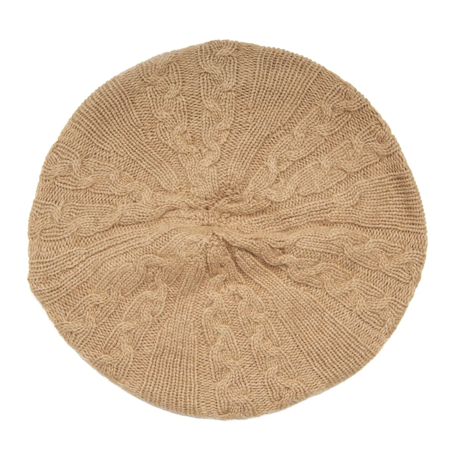 E.Marinella Cappelli|CAPPELLO BASCO A TRECCE CAMMELLO In cashmere