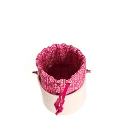 E.Marinella Mini Bag|CESTINO IN SETA E CANVAS FUCSIA Archivio inspiration 1982