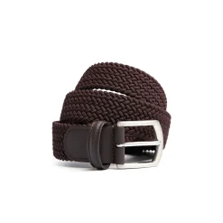 E.Marinella Cinture|CINTURA ELASTICA INTRECCIATA TESTA MORO Con finiture in pelle 35 mm