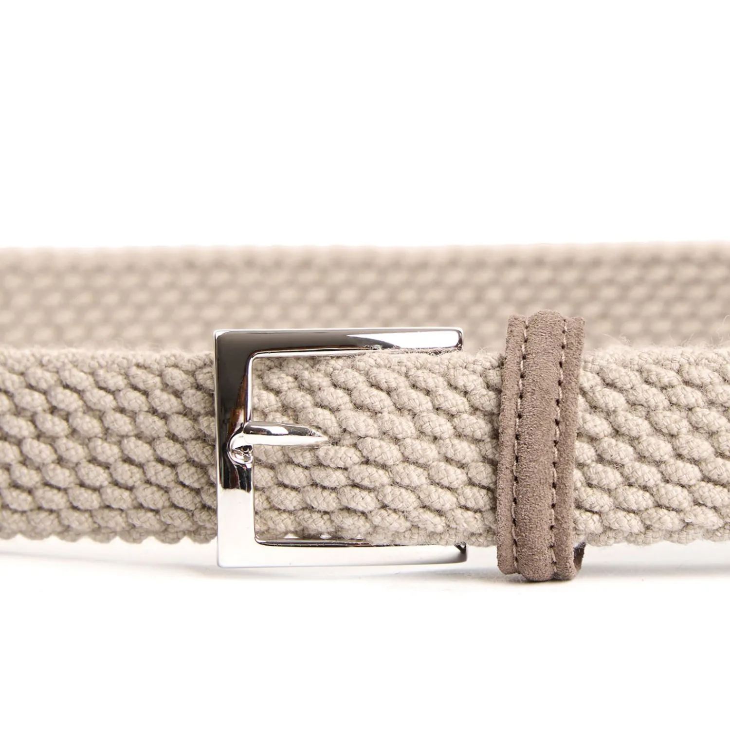 E.Marinella Cinture|CINTURA INTRECCIATA IN LANA BEIGE Con finiture in camoscio