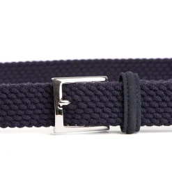 E.Marinella Cinture|CINTURA INTRECCIATA IN LANA BLU SCURO Con finiture in camoscio