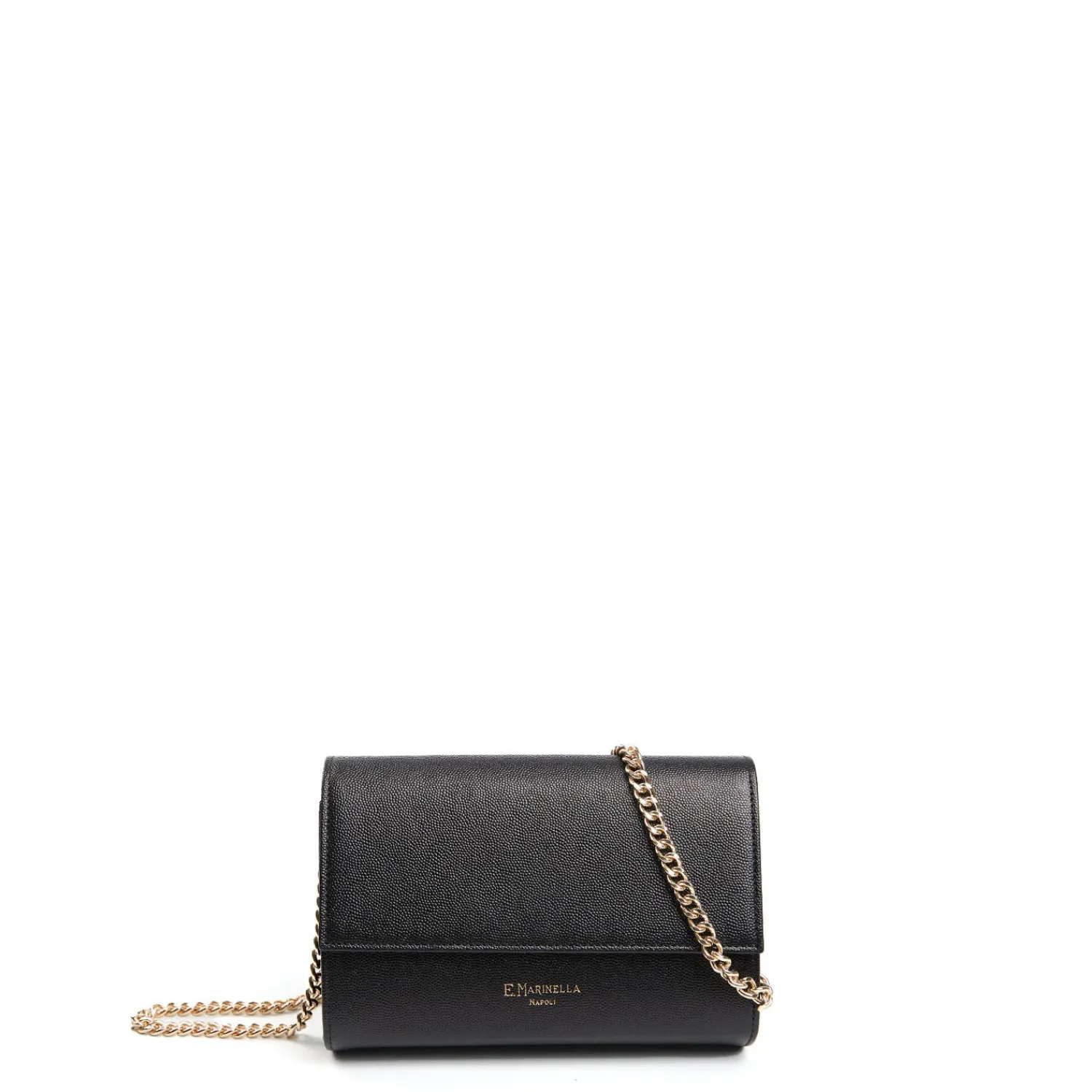 E.Marinella Mini Bag|CLUTCH BAG NERA In pelle bottolata
