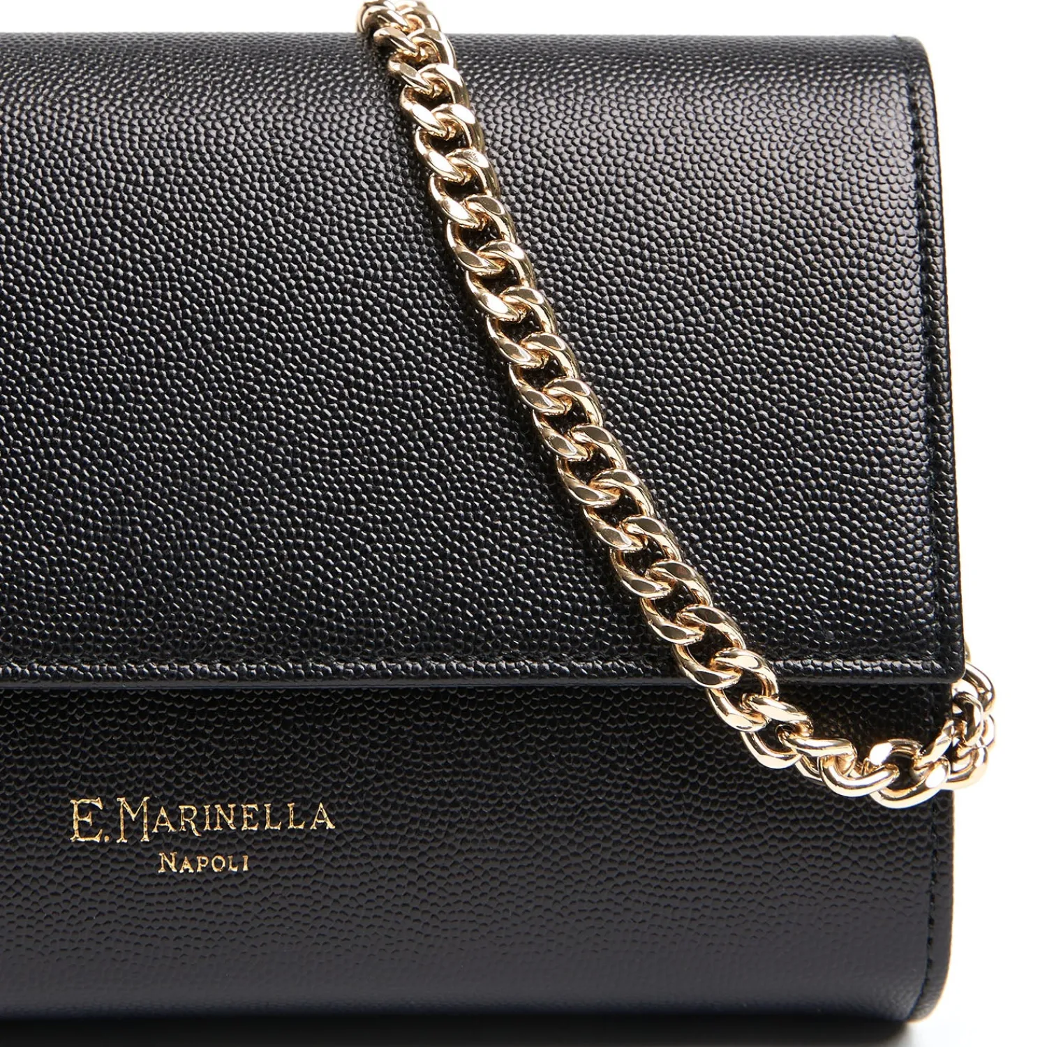 E.Marinella Mini Bag|CLUTCH BAG NERA In pelle bottolata