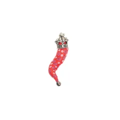 E.Marinella Cornetti Portafortuna|CORNETTO ROSSO In seta e argento