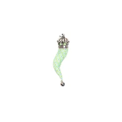 E.Marinella Cornetti Portafortuna|CORNETTO VERDE CHIARO In seta e argento