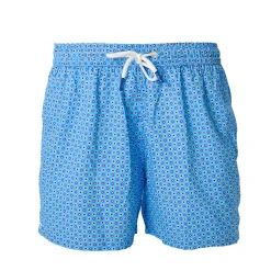 E.Marinella Costumi Da Uomo|COSTUME DA BAGNO AZZURRO Macrofantasia fiore