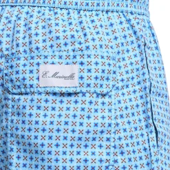 E.Marinella Costumi Da Uomo|COSTUME DA BAGNO AZZURRO Microfantasia fiore