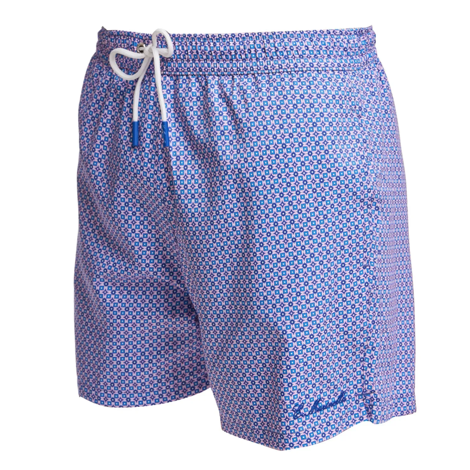E.Marinella Costumi Da Uomo|COSTUME DA BAGNO AZZURRO Microfantasia fiore