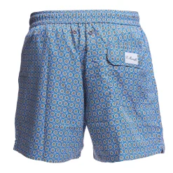 E.Marinella Costumi Da Uomo|COSTUME DA BAGNO AZZURRO POLVERE Macrofantasia fiore