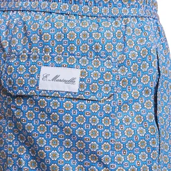 E.Marinella Costumi Da Uomo|COSTUME DA BAGNO AZZURRO POLVERE Macrofantasia fiore