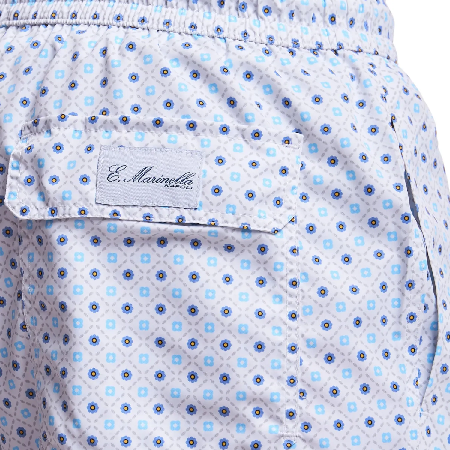 E.Marinella Costumi Da Uomo|COSTUME DA BAGNO BIANCO Microfantasia fiore