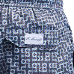 E.Marinella Costumi Da Uomo|COSTUME DA BAGNO BLU Microfantasia fiore
