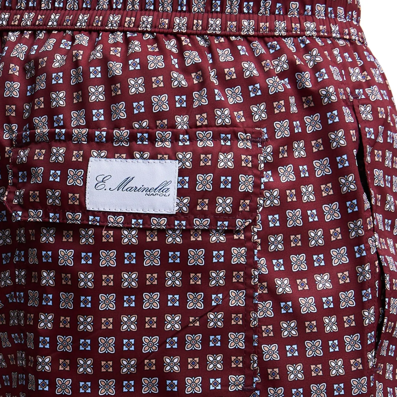 E.Marinella Costumi Da Uomo|COSTUME DA BAGNO BORDEAUX Microfantasia fiore