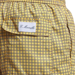 E.Marinella Costumi Da Uomo|COSTUME DA BAGNO GIALLO Microfantasia fiore